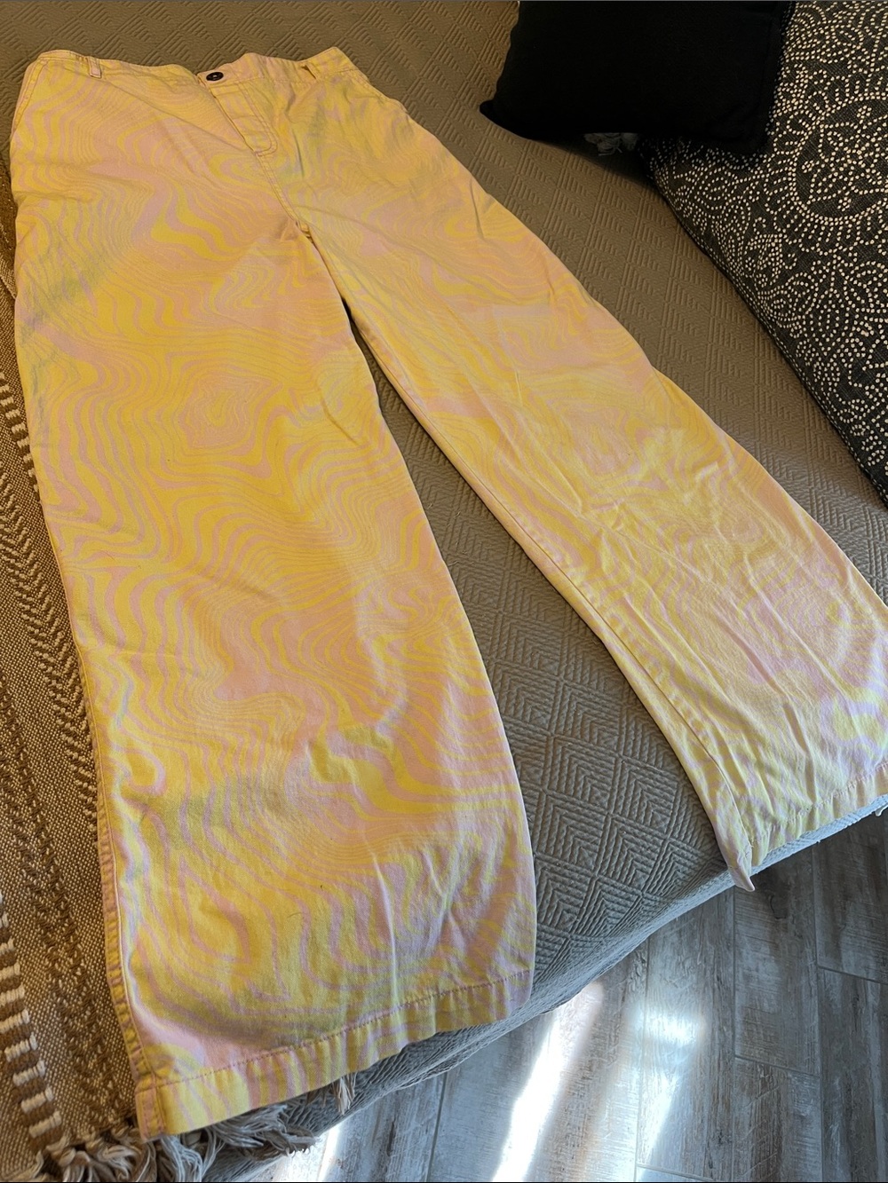 wild fable Yellow and Pink Swirl Wide-Leg Pants